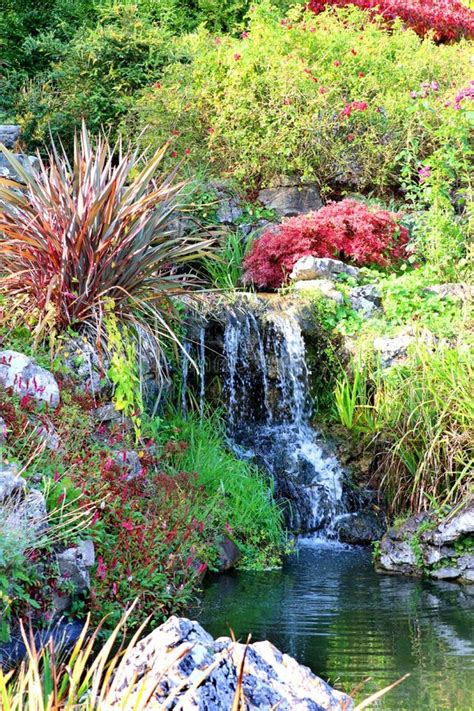 A Small Waterfall in a Rock Garden. Stock Photo - Image of landscape, beautiful: 199889446