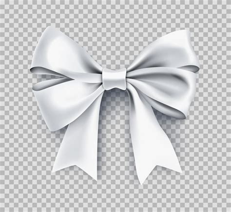 Premium Vector | Decorative white bow with ribbon