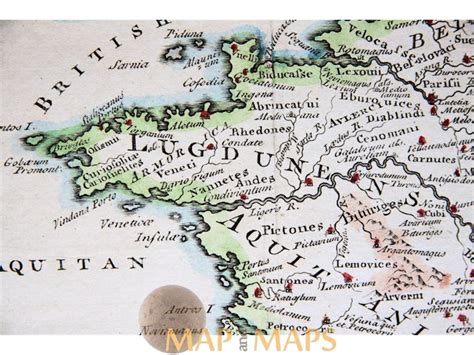 Ancient Gaul Map Western Europe. Cellarius | Mapandmaps