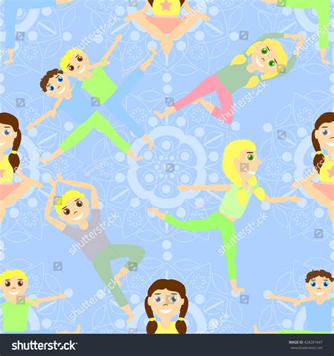 Kids Yoga Pattern Kids Yoga On Stock Vector (Royalty Free) 428201647 | Shutterstock