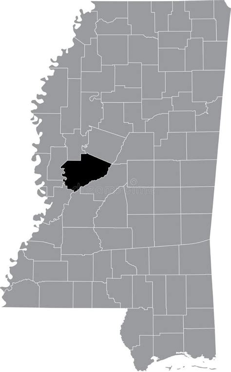 Location Map of the Yazoo County of Mississippi, USA Stock Vector ...