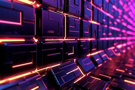 Premium AI Image | 3D Render of a Glowing Cyber Texture Abstract Background