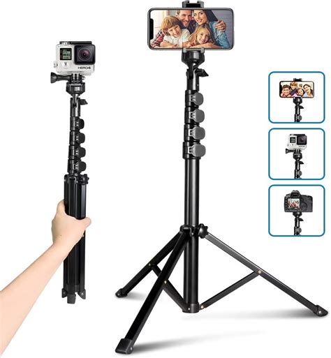 UBeesize 62 Inch Selfie Tripod Camera & Mobile Phone Tripod Stand with Bluetooth Remote Control ...