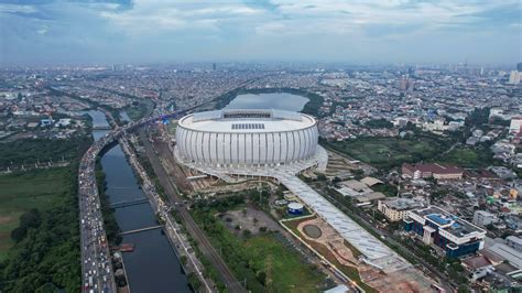 Aerial view. Construction of new football stadium for upcomming ...