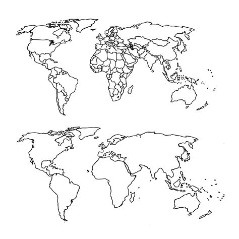 Simple Drawing Blank World Map World Map Coloring Page World Map Images