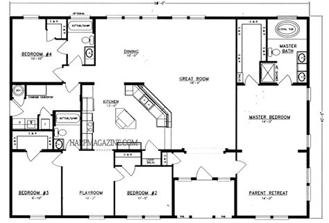 Barndominium Floor Plans 40x60 5 Bed 2 Bath - Cabrito