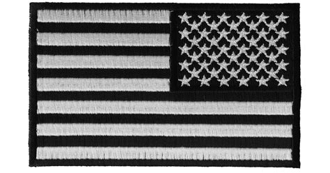 Reversed 4 Inch Black and White US Flag Patch | Embroidered Patches by Ivamis Patches