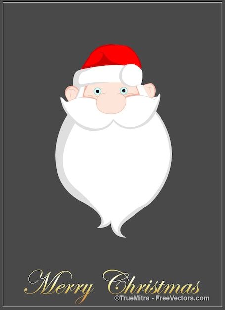 Cartoon santa beard greeting card | Free Vector