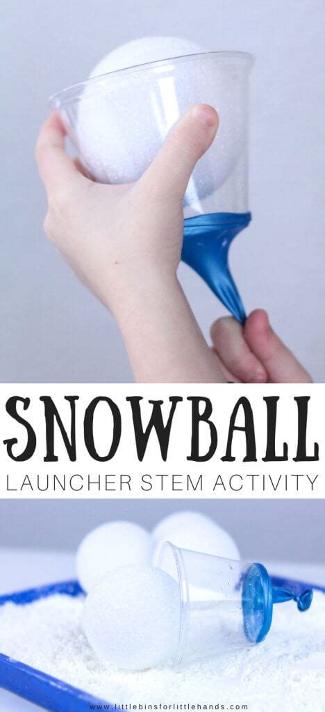 Make A Snowball Launcher For STEM - Little Bins for Little Hands