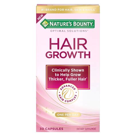 Nature's Bounty Optimal Solutions Hair Growth Supplement, 30 Capsules