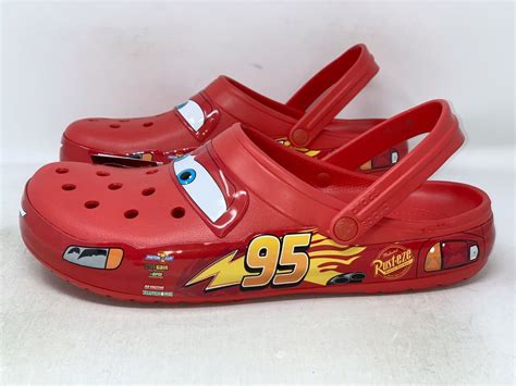 Crocs Classic Clog Cars Lightning Mcqueen Red Slippers Slides, Size 13 ...