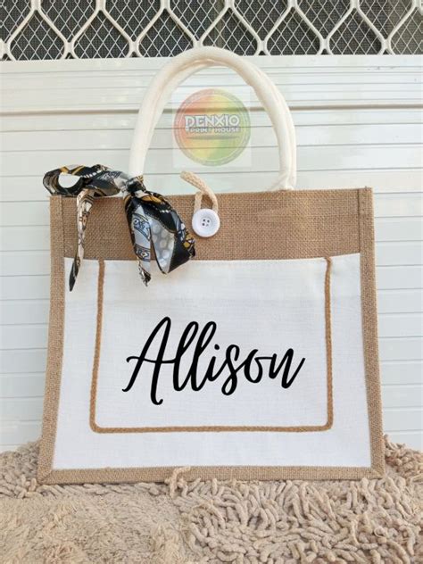 Personalized Abaca Jute Burlap Tote Bag with Free Twilly/Ribbon | Lazada PH