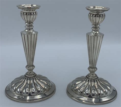 Proantic: Pair Of Silver Candlesticks, 20th