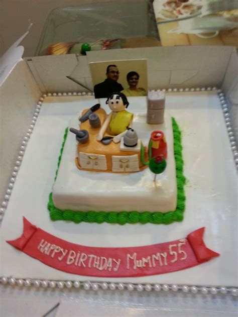 55th Birthday Cake, for a mother who loves to cook !! | Fancy cakes ...