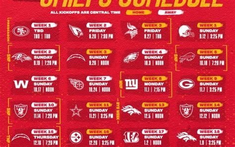 Printable Chiefs Schedule 2022-2023