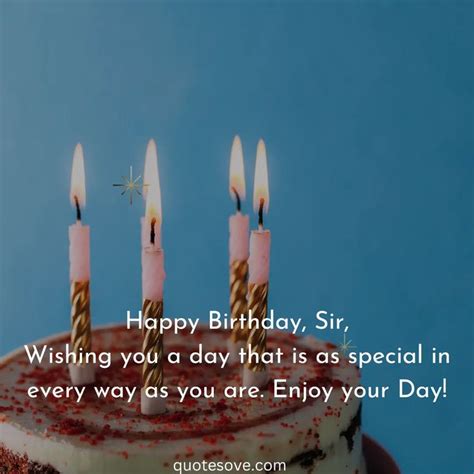 a birthday cake with lit candles on it and the words happy birthday sir, wishing you a day that ...