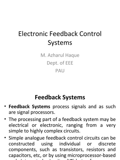 Lesson #1 Lecture #2 Examples of Feedback Control Systems | PDF | Feedback | Operational Amplifier