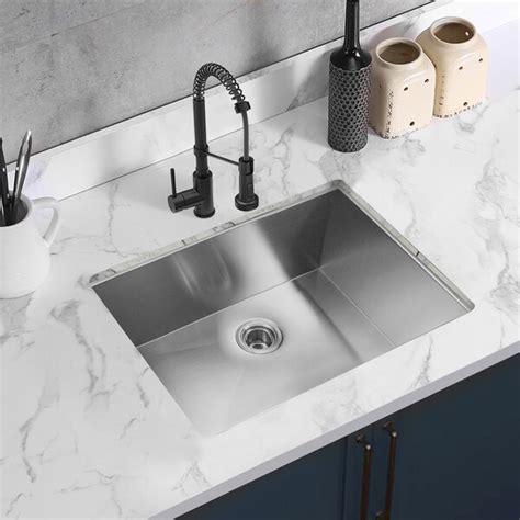 Magic Home 28'' L Undermount Single Bowl Stainless Steel Kitchen Sink | Wayfair