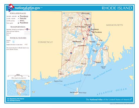 Large detailed map of Rhode Island state | Rhode Island state | USA ...