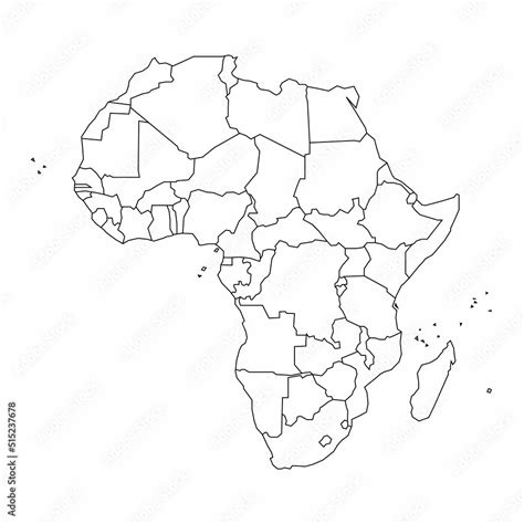 Africa Political Map Low Detailed Cartoon Vector Cart - vrogue.co