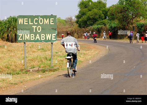 Border crossing from Lingstone, Zambia to Victoria Falls, Zimbabwe, Africa Stock Photo - Alamy