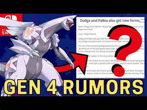 Pokemon GEN 4 Remakes | New Forms & Mythicals - YouTube