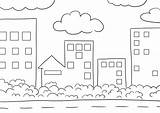 Free City Building Blocks For coloring And Downloading Image sketch template