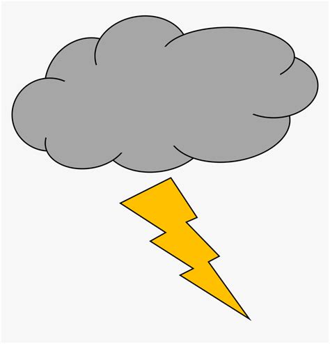 Thunderstorm Lightning Strike Cloud - Thunder And Lightning Drawing, HD Png Download ...