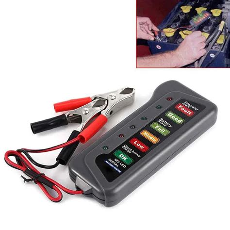 12V 6 LED Car Battery & Alternator Tester Battery Condition Alternator Charging Test Tool ...