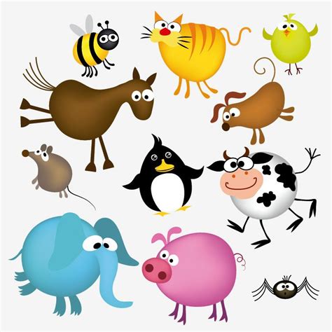 Locos animales cartoon - Imagen vectorial de divertidos y animados ...