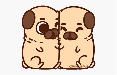 Pug Clipart Love - Cute Kawaii Animal Drawings Pug, HD Png Download ...