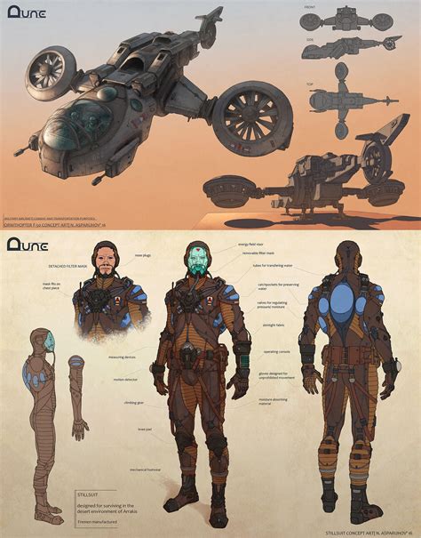 Dune - Ornithopter and Stillsuit Concept by Nikolay Asparuhov | Dune art, Dune frank herbert ...