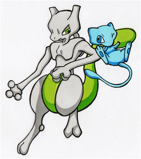 COPIC Sketch - Shiny Mewtwo and Shiny Mew by the--shambles on DeviantArt