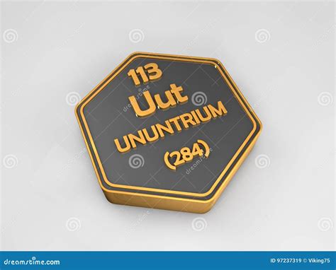 Ununtrium - Uut - Chemical Element Periodic Table Hexagonal Shape Stock Illustration ...