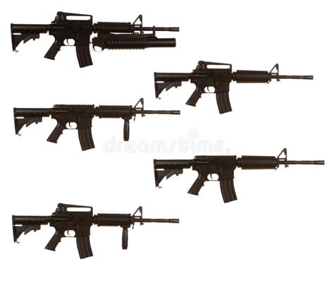 M4 Assault Rifle Variants stock image. Image of military - 12554975