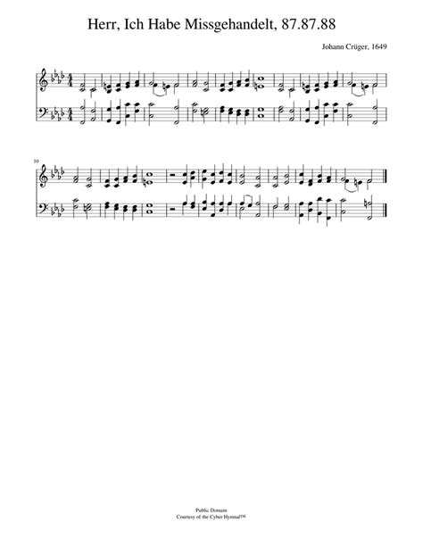 Lord, to thee i make confession - Johann Crüger Sheet music for Piano (Piano Duo) | Musescore.com