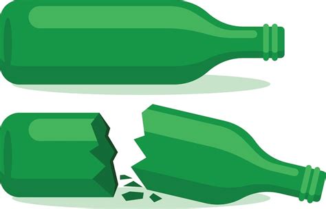 Premium Vector | Vector image of broken glass bottle isolated on transparent background