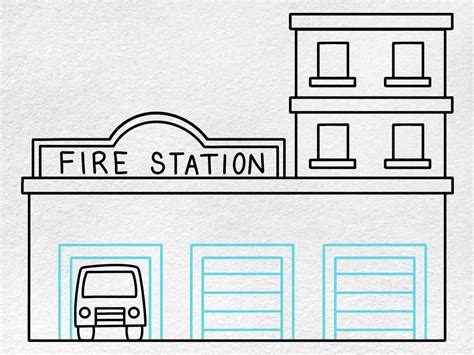 How to Draw a Fire Station - HelloArtsy