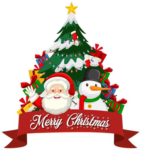 Christmas theme with Santa and tree 1142281 Vector Art at Vecteezy