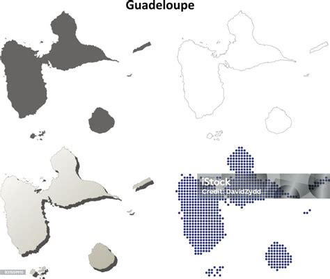 Guadeloupe Outline Map Set Stock Illustration - Download Image Now - Antilles, Blank, Boundary ...