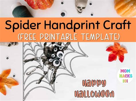 Halloween Handprint Spider Craft For Toddlers FREE Printable - Mom ...