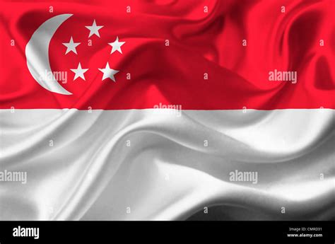 Singapore waving flag Stock Photo - Alamy