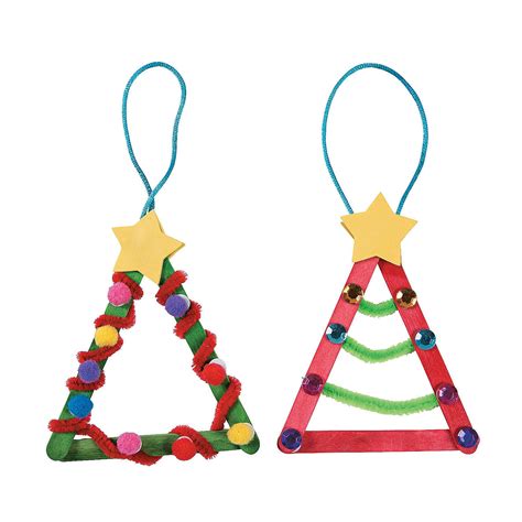 Craft Stick Christmas Tree Ornaments - Craft Kits - 12 Pieces - Walmart.com - Walmart.com