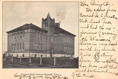 Conrad High School, Conrad, Iowa Antique Postcard N5596 - Mary L. Martin Ltd. Postcards