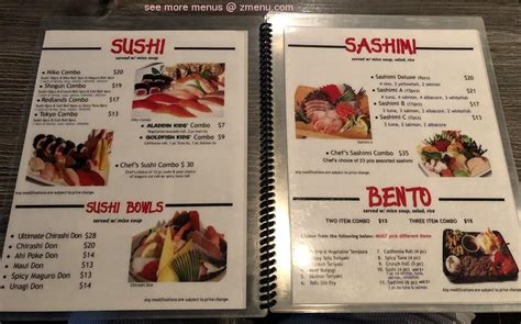 Online Menu of Niko Niko Sushi Restaurant, Redlands, California, 92374 - Zmenu