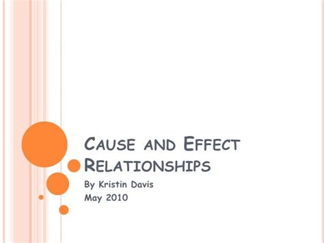 Cause and effect relationships