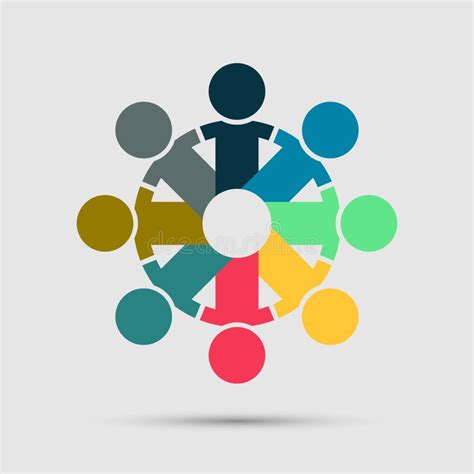 Abstract Colorful People in a Circle,Teamwork Meeting,people are ...