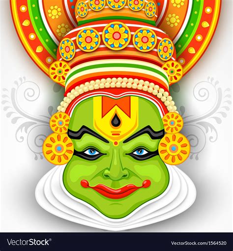 Colorful kathakali face Royalty Free Vector Image