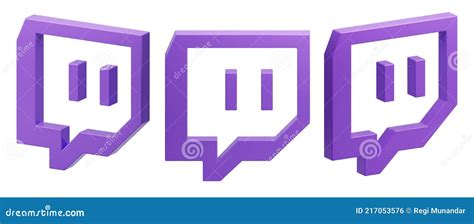 Set of 3D Isolated Render of Floating Purple Twitch Gaming App Apps ...