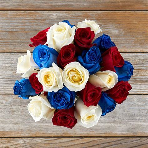 Red, White and Blue Rose Bouquet - The Bouqs Co.